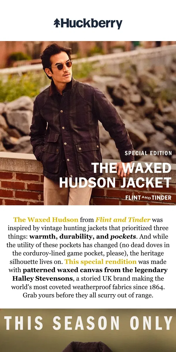 Email from Huckberry. No dead doves in the pockets, please…