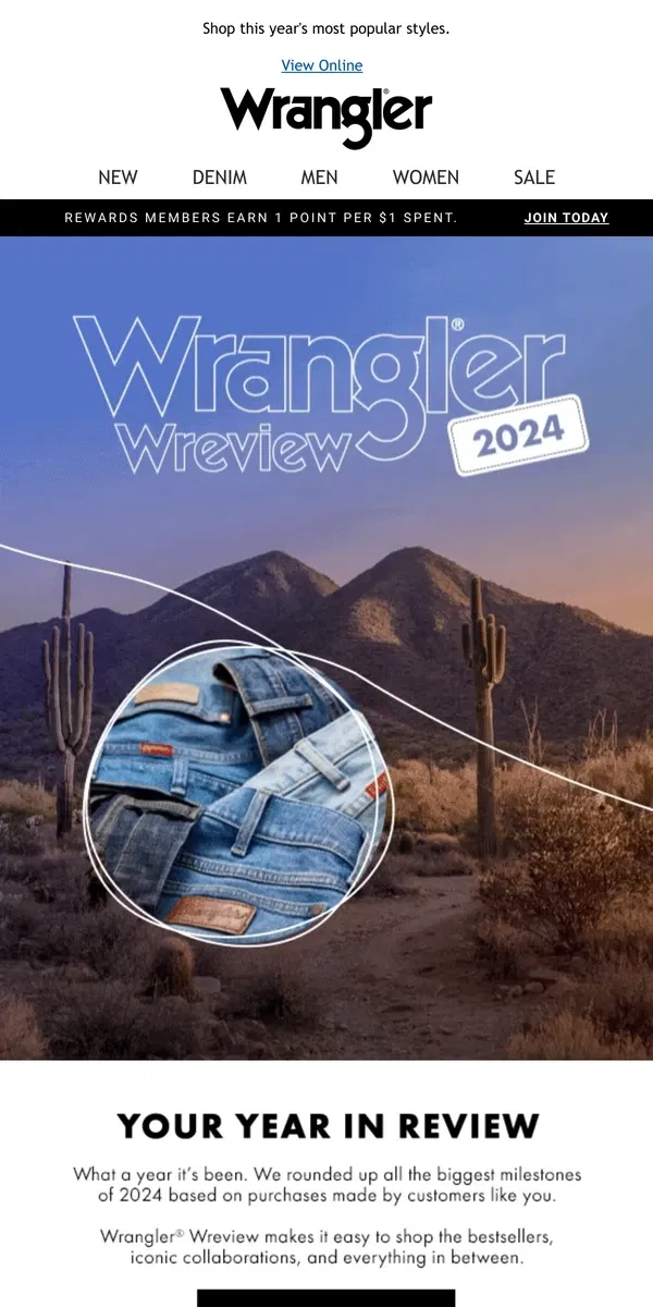 Email from Wrangler. Wrangler Wreview 2024