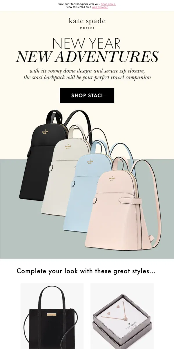 Email from Kate Spade. Heading out for the weekend?