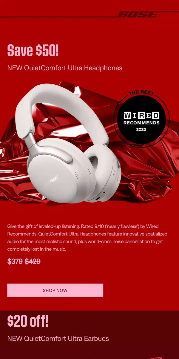 Email from Bose. Avoid FOMO: get rare deals on our new headphones!