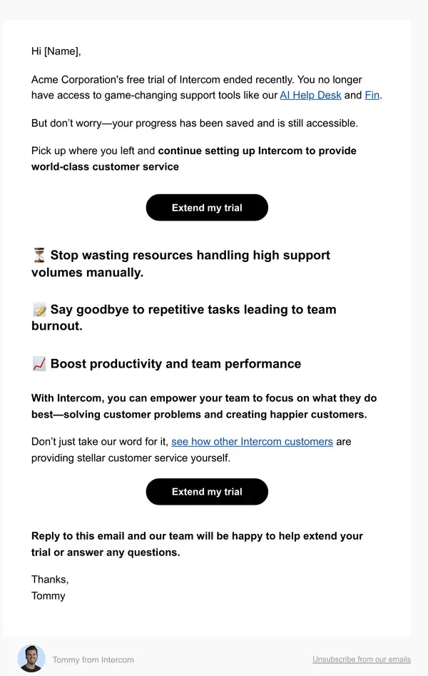 Email from Intercom. Level up your customer service—extend your Intercom trial