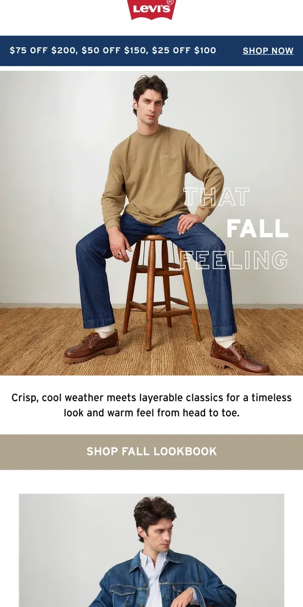 Email from Levi's. Go full fall 🍁