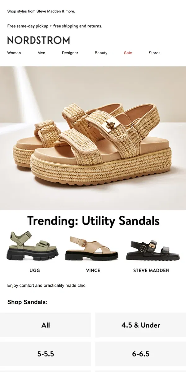 Email from Nordstrom. Chunky sandals we ❤️