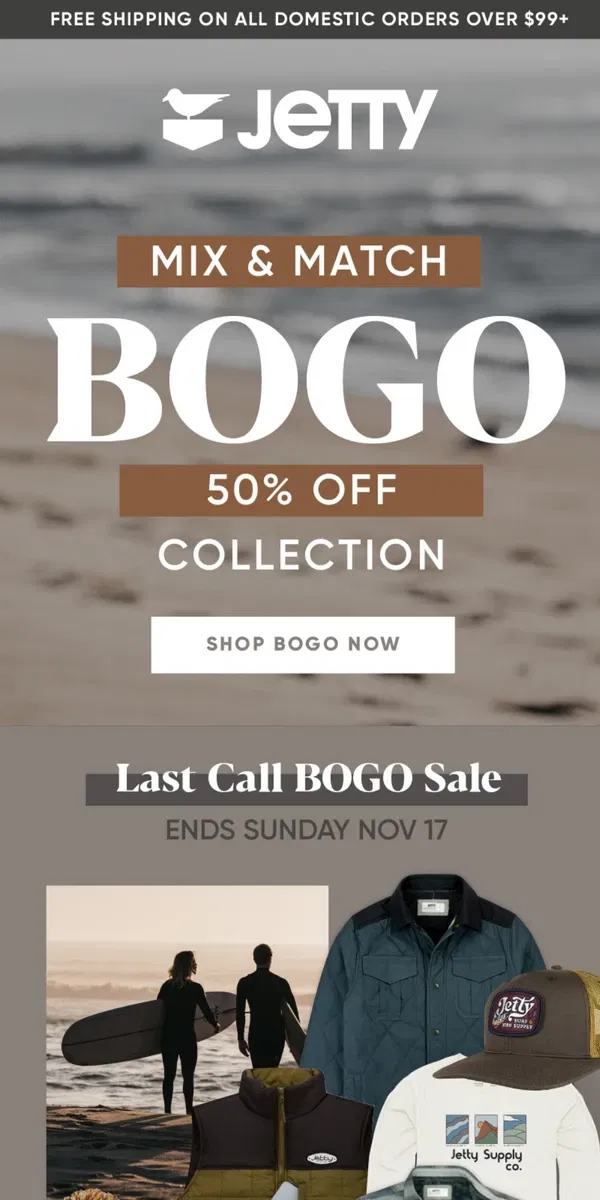 Email from Jetty. BOGO Ends Sunday!