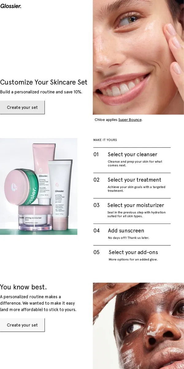 Email from Glossier. This is personal