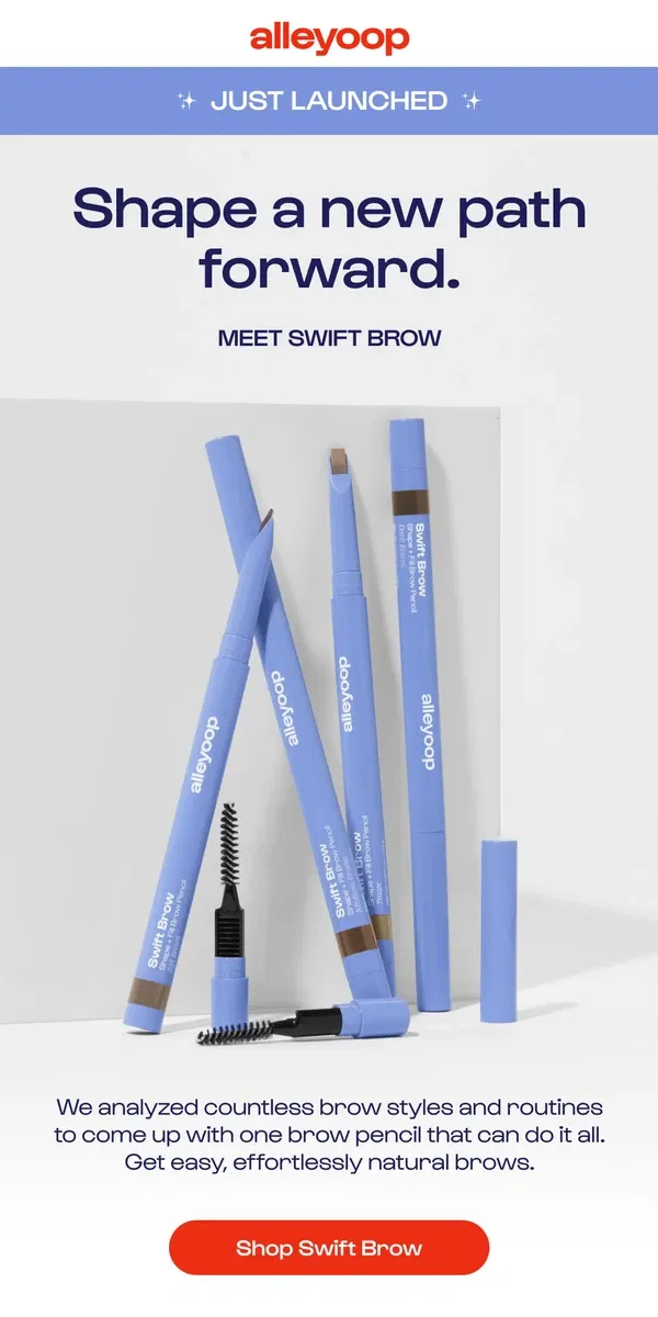 Email from Alleyoop. Introducing Swift Brow