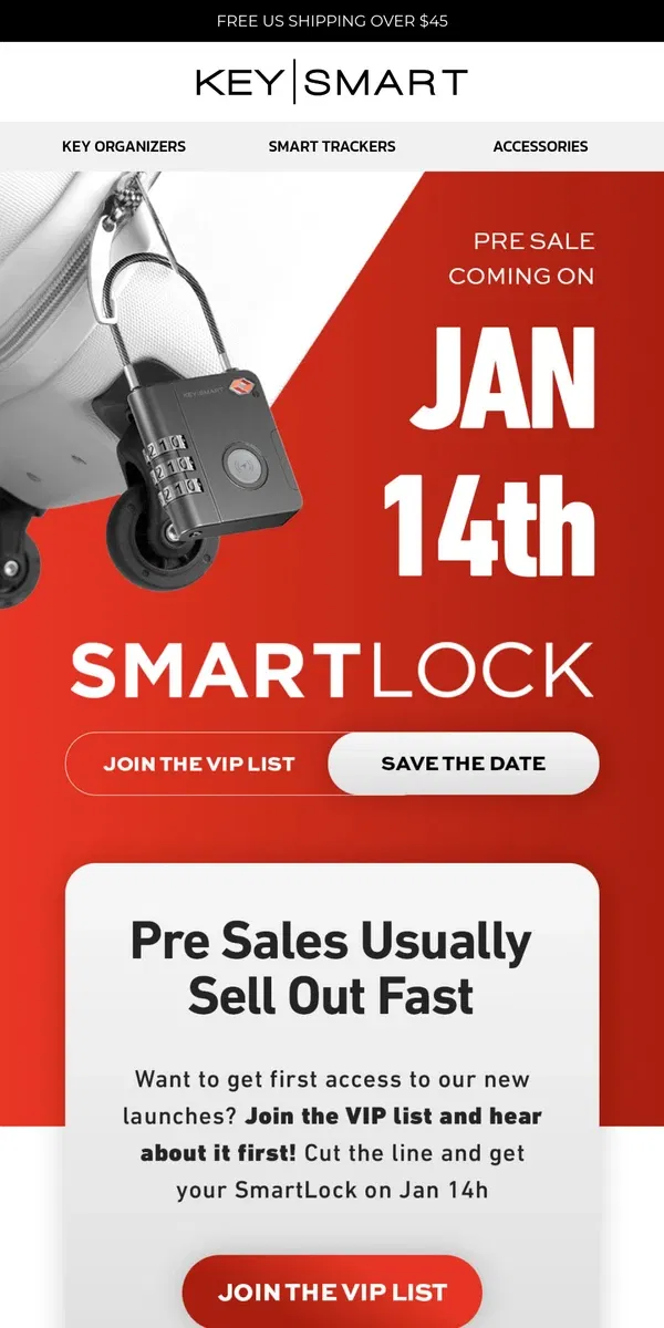 Email from KeySmart. You're not a VIP... yet.