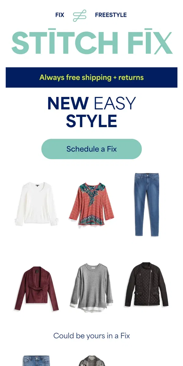 Email from Stitch Fix. Let’s elevate your wardrobe