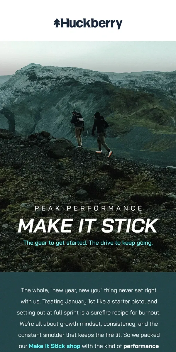 Email from Huckberry. Introducing: The “Make It Stick” Shop