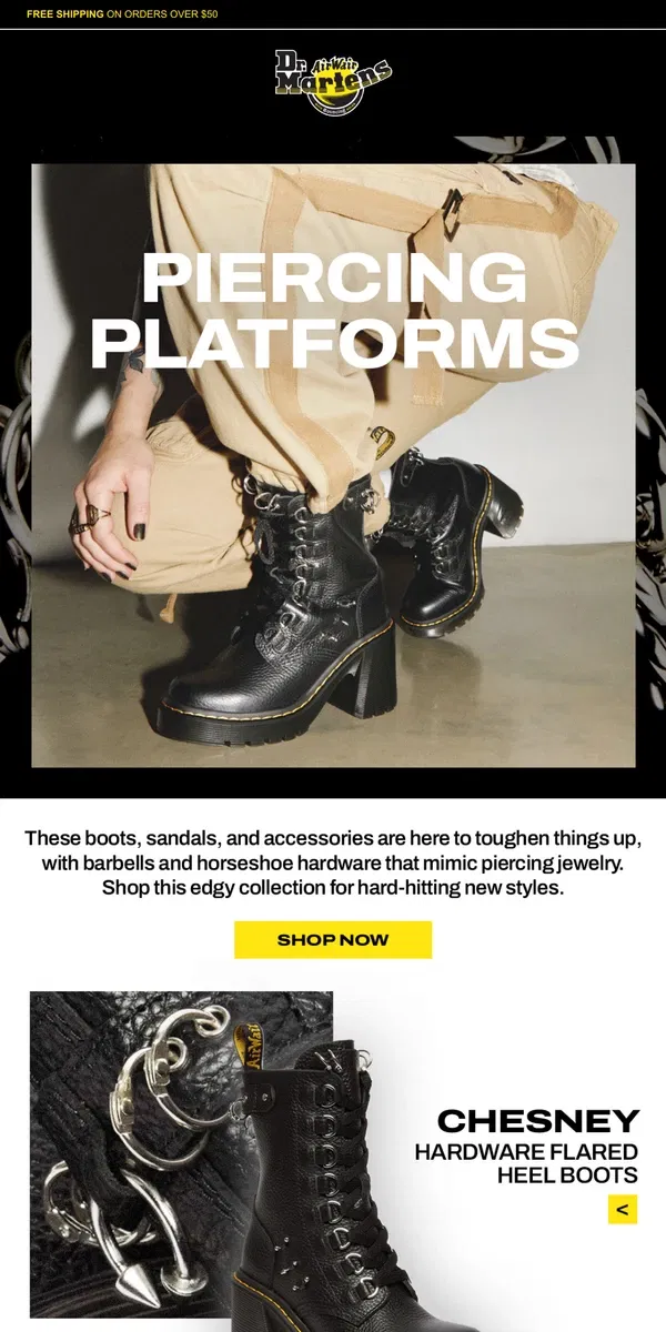 Email from Dr. Martens. New Hardware Styles