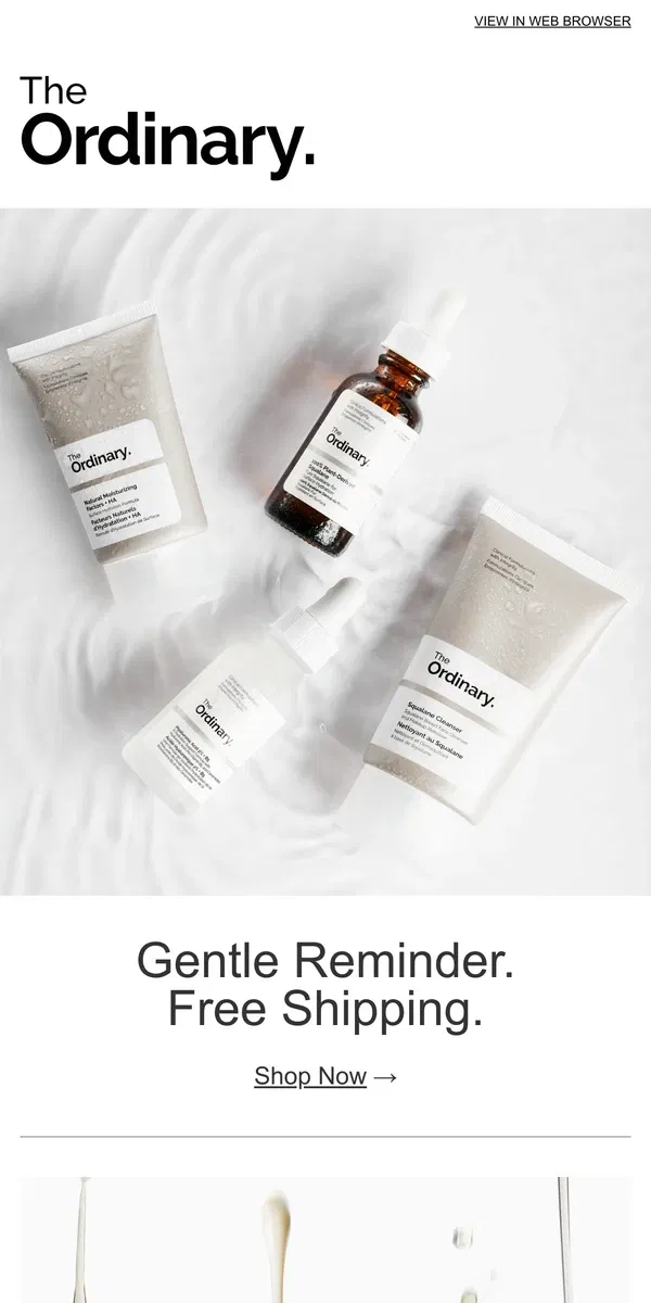 Email from The Ordinary. Enjoy free shipping on all orders until Sept 30.