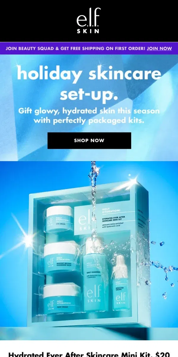 Email from e.l.f.. Gift glowy-as-e.l.f. skin this season 🎁				 