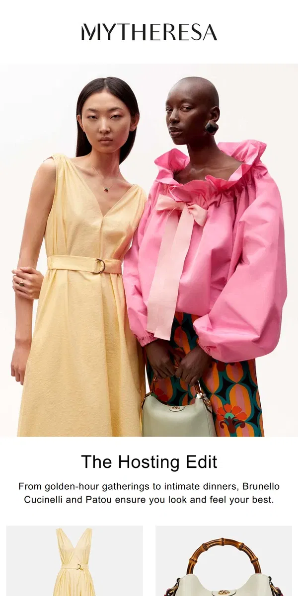 Email from Mytheresa. The Hosting Edit: Shop Brunello Cucinelli and more