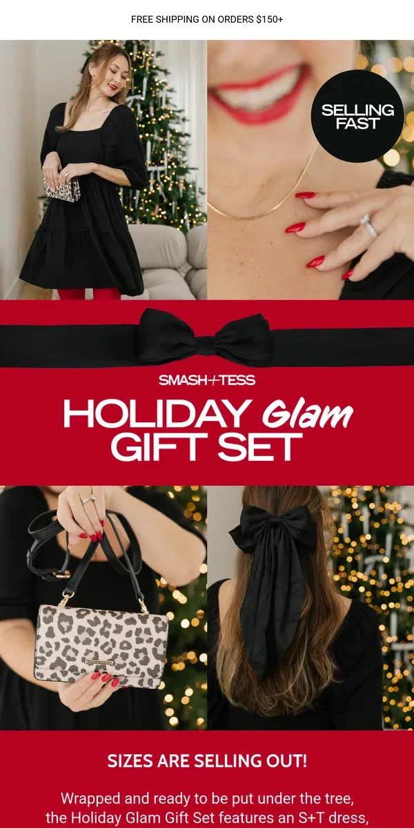 Email from Smash + Tess. 5 Items for $175 🤯 Your Holiday Glam Gift Set is HERE!