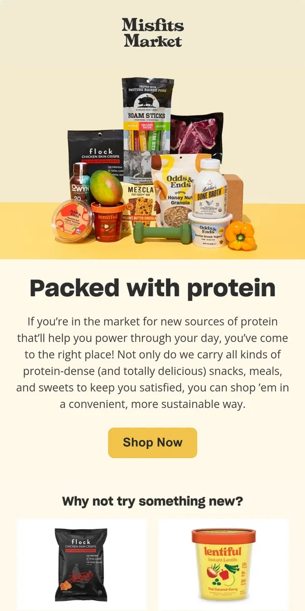 Email from Misfits Market. *New* Proteins Just Landed