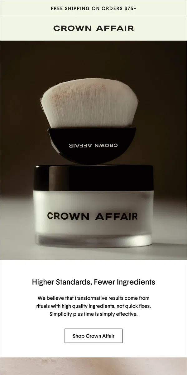 Email from Crowns Affair. Clean, Simple, Effective