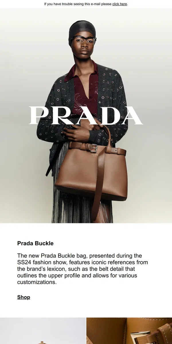 Email from Prada. New Icons: Prada Buckle