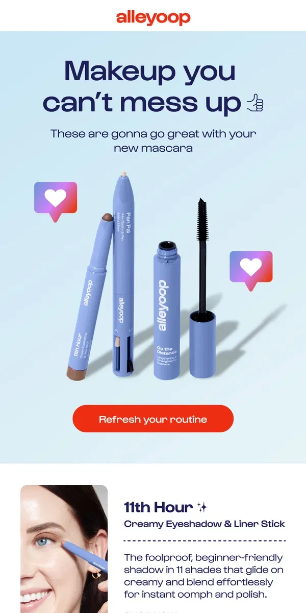 Email from Alleyoop. New Mascara? New Look.