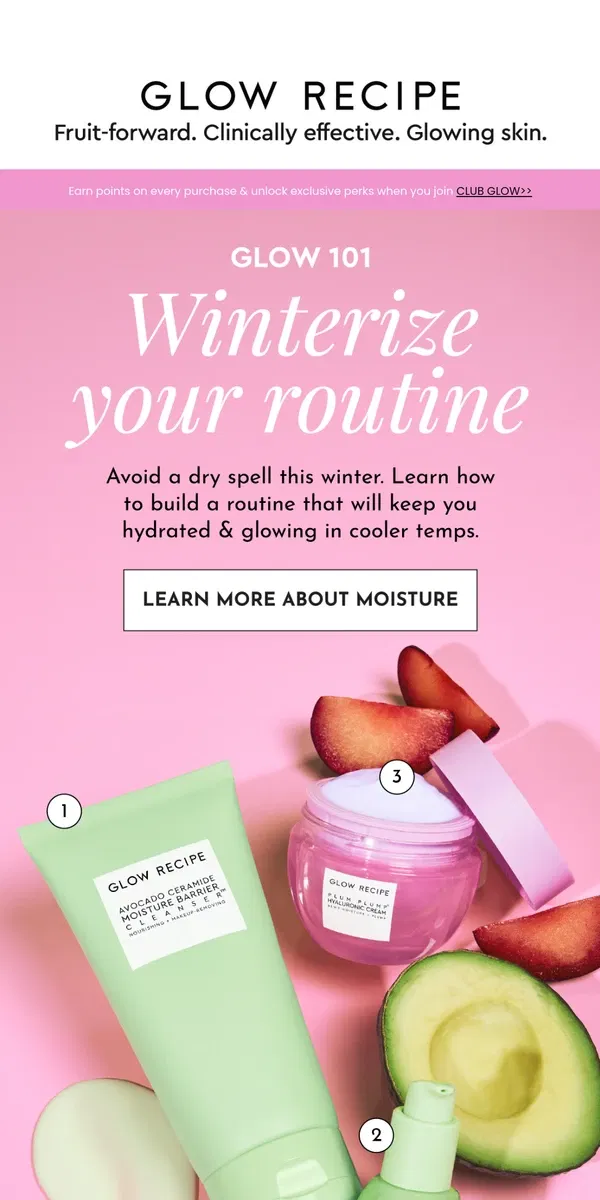 Email from Glow Recipe. Stand up to winter