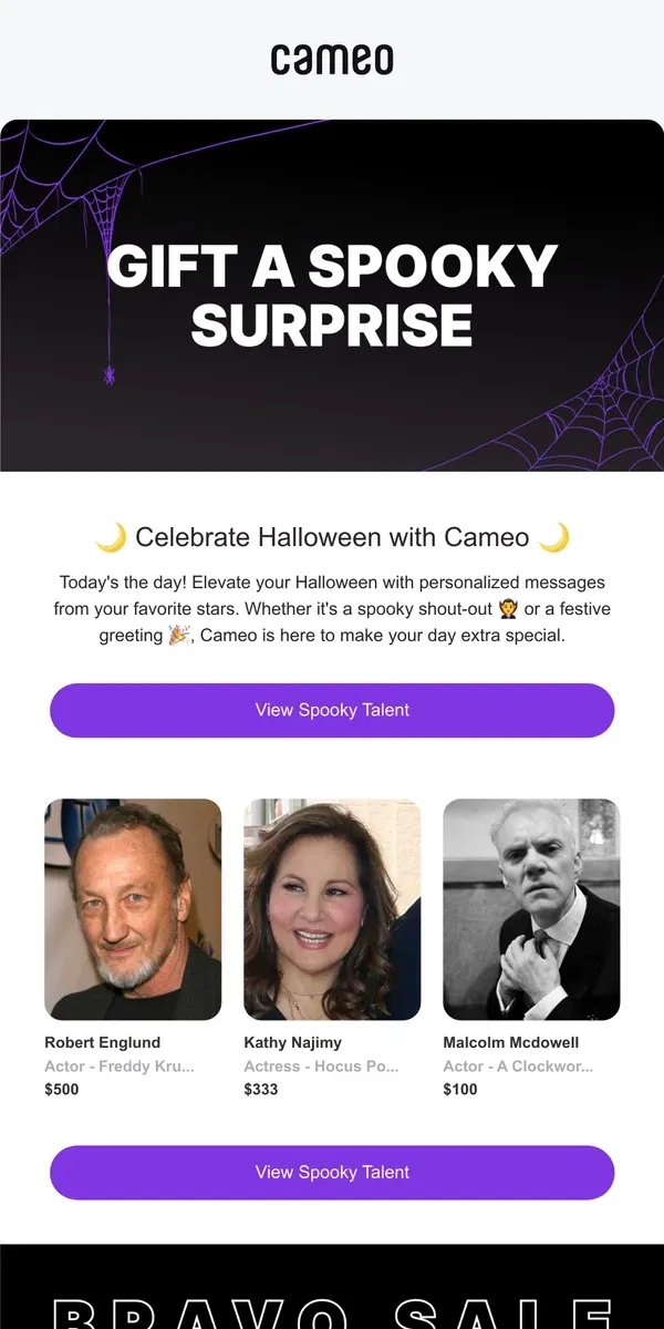 Email from Cameo. 🎃 Happy Halloween from Cameo! 🎃