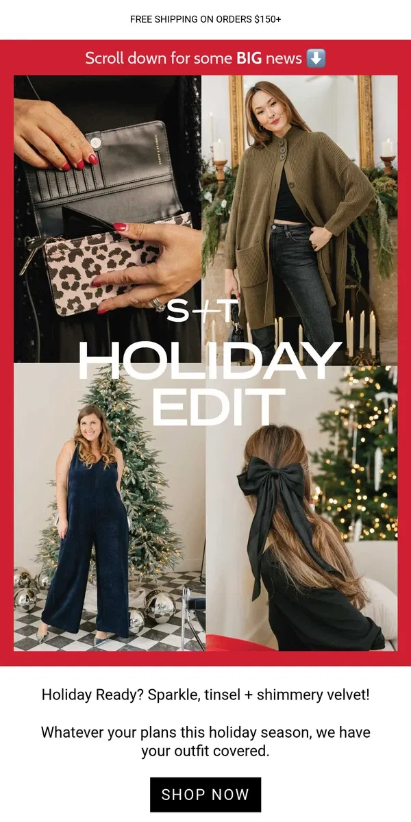 Email from Smash + Tess. The Holiday Edit is Here!