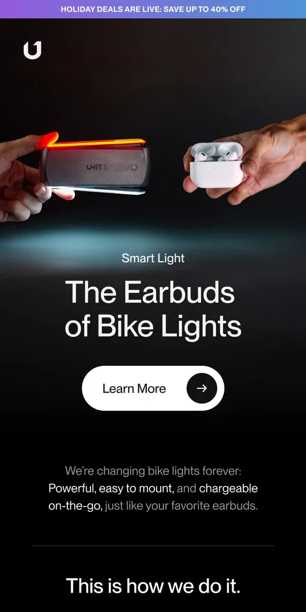 Email from UNIT 1. The Earbuds of Bike Lights