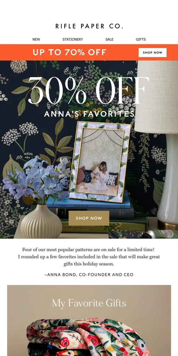 Email from Rifle Paper Co.. 30% off Anna's Favorites 🌸