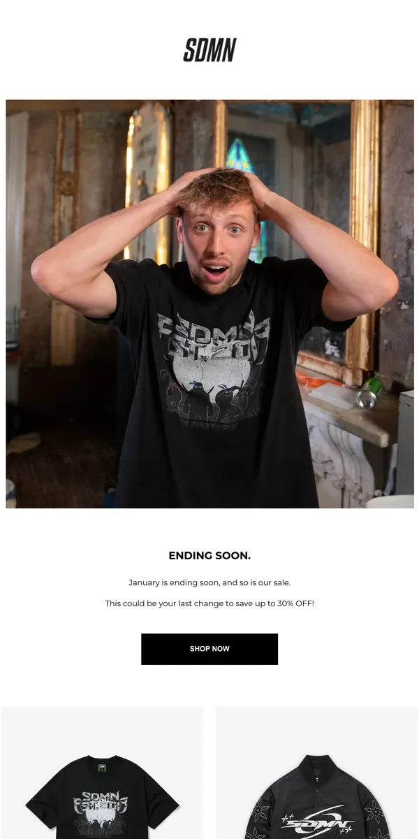 Email from Sidemen Clothing. Time’s ticking…