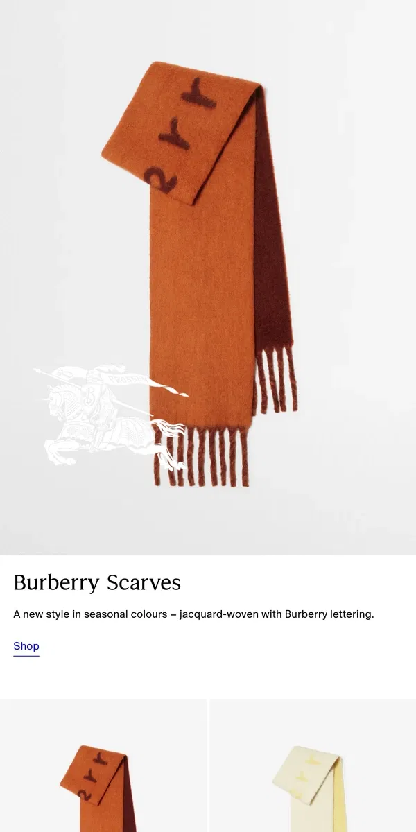 Email from Burberry. Reversible scarves