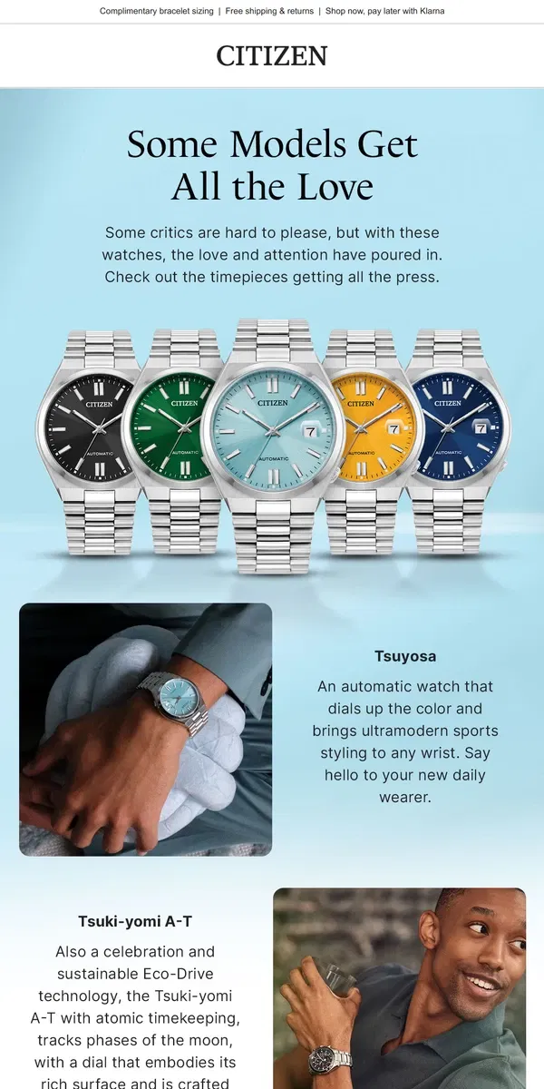 Email from Citizen Watch. Top Choices, from Those in the Know