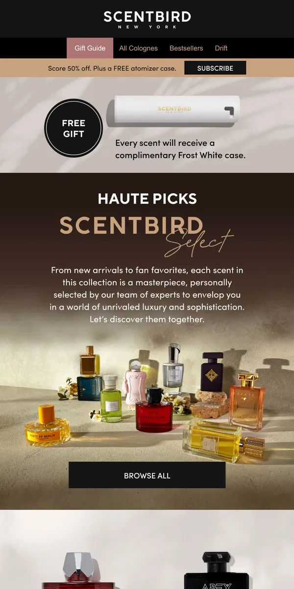 Email from Scentbird. Scentbird Select unveils exquisite scents