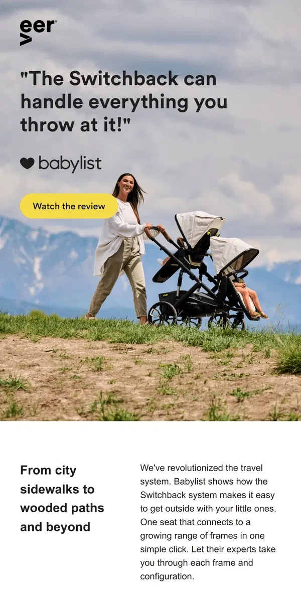 Email from Veer. Babylist shows you why you'll love Switchback