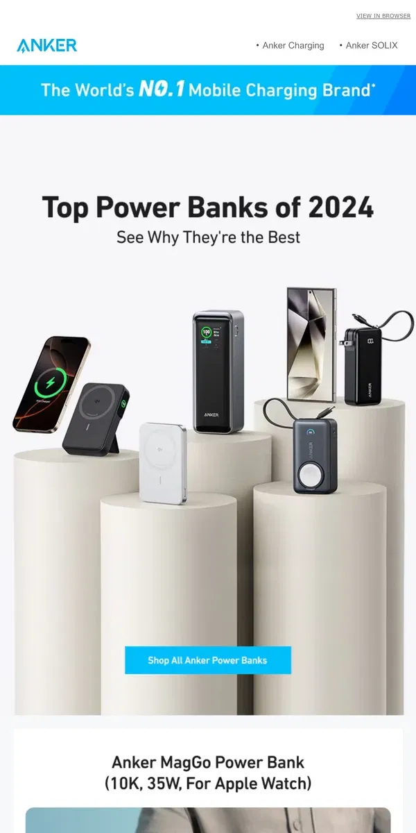 Email from Anker. 👍 Power Up with Anker's Top Power Banks!