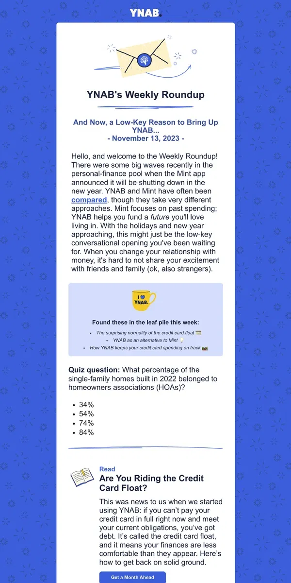 Email from YNAB. And now, a low-key reason to bring up YNAB… 👀
