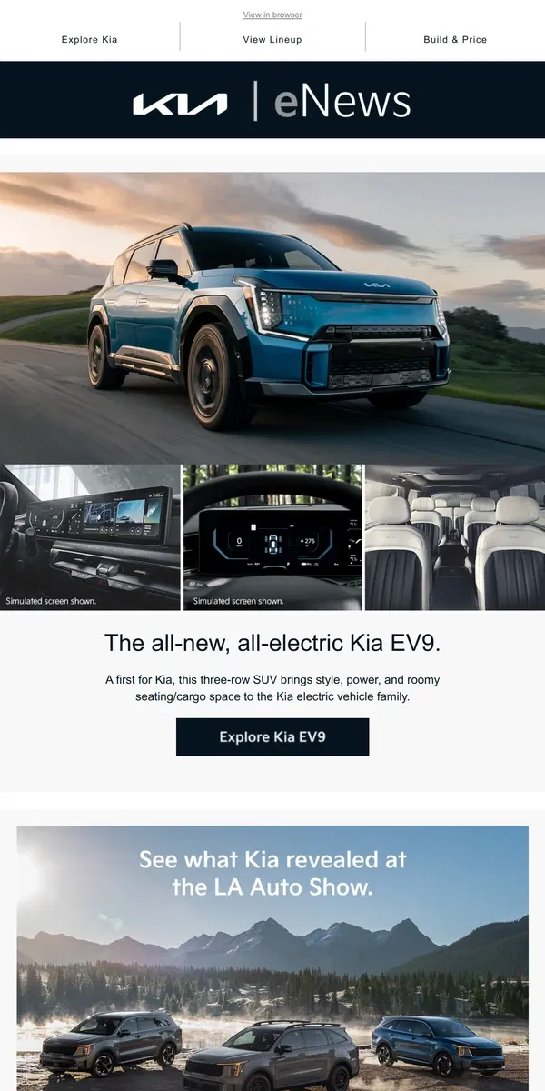 Email from Kia. [Name], your December Kia eNews is here.