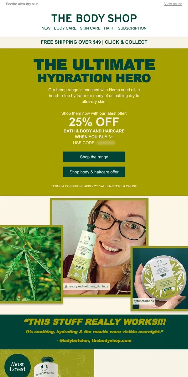 Email from The Body Shop. 👀 Check out this hydration heartthrob