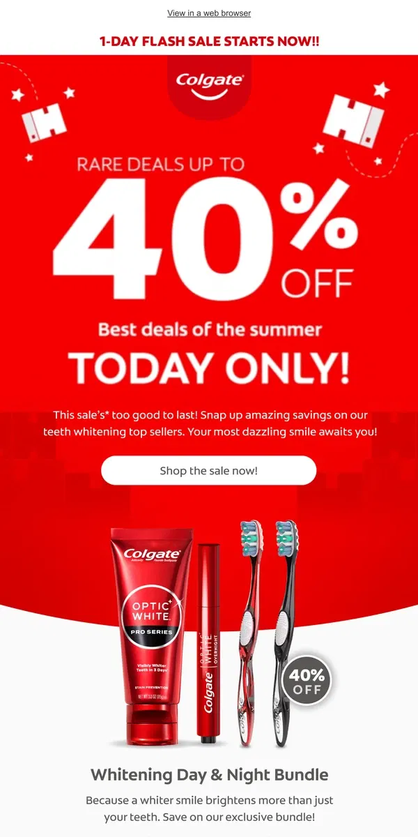 Email from Colgate. The email you've been waiting for!