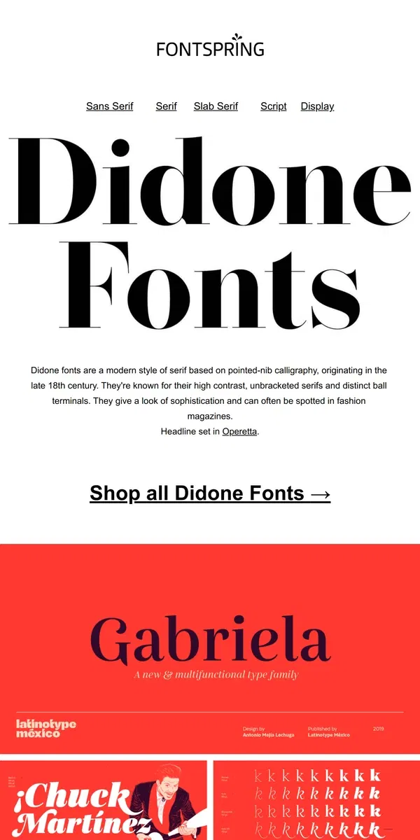 Email from Fontspring. Didone Fonts | Fontface