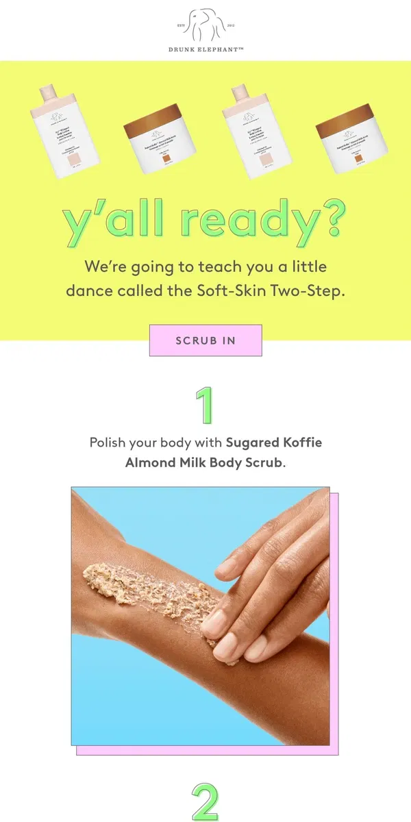 Email from Drunk Elephant. Dance off