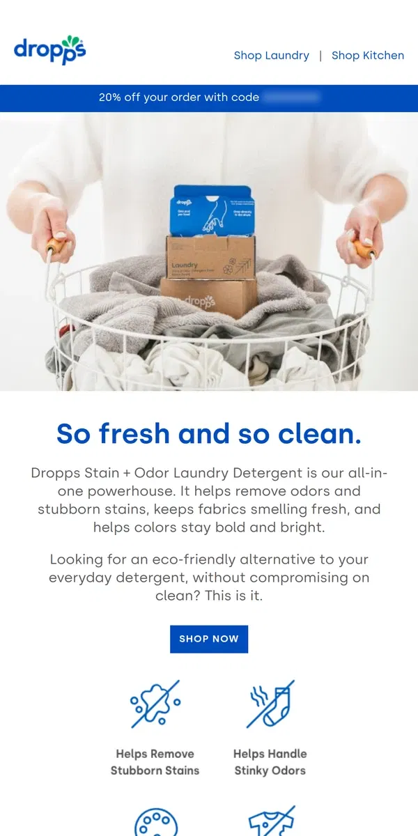 Email from Dropps. Not willing to compromise on clean?