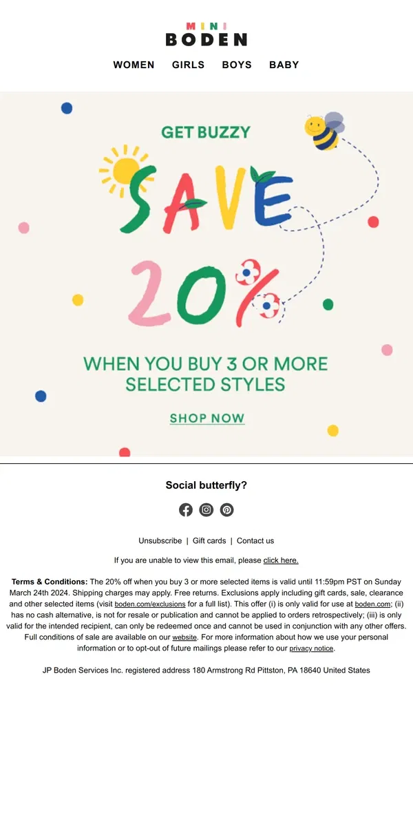 Email from Boden. Save 15% on these beeautiful styles