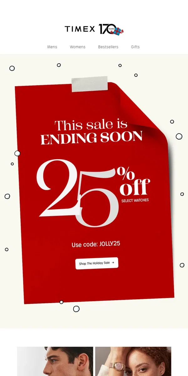 Email from Timex. Almost Over! 25% OFF