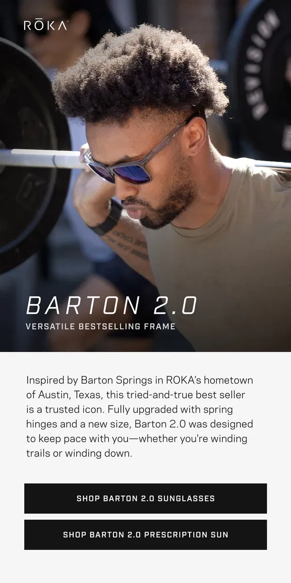 Email from ROKA. "The Best Workout Sunglasses" - Men's Fitness