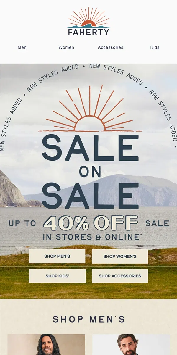 Email from Faherty. Up To 40% Off These Sale Picks