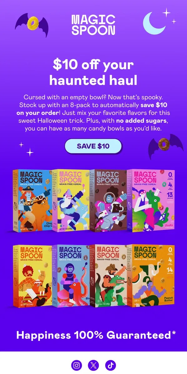 Email from Magic Spoon Cereal. It's time for spoooky savings! 👻