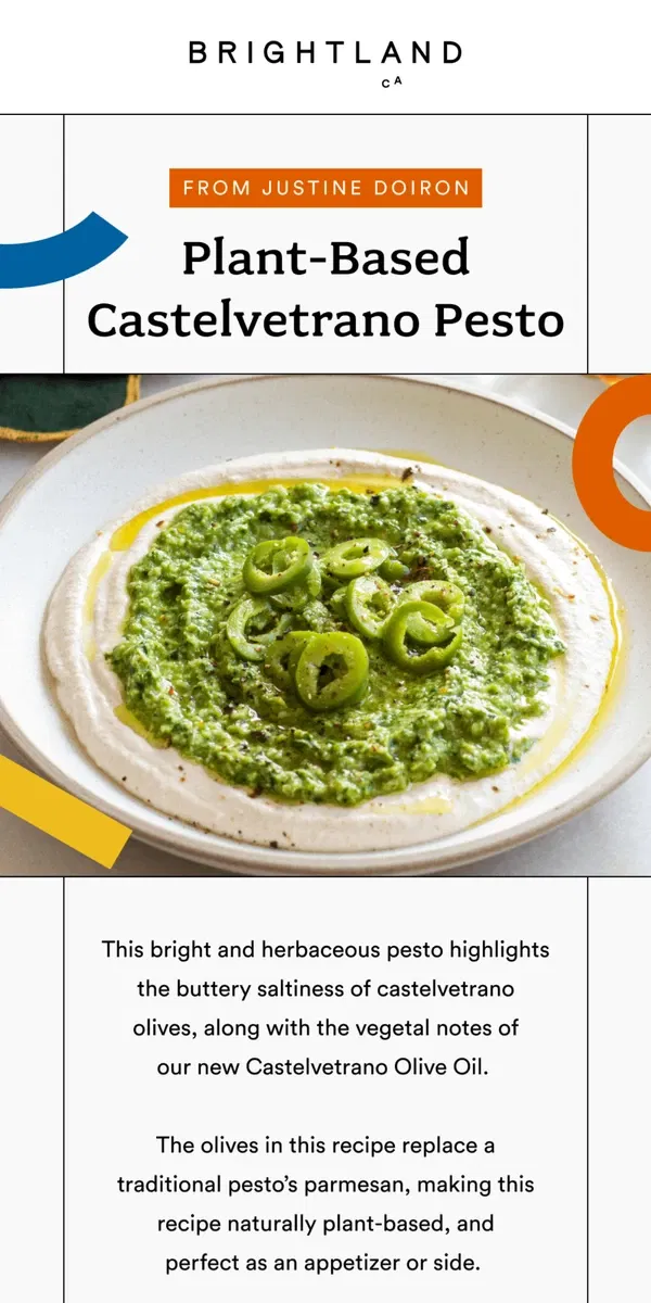 Email from Brightland. Plant-Based Pesto 💚