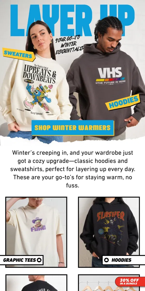 Email from Threadheads. Winter Wardrobe Refresh ❄️