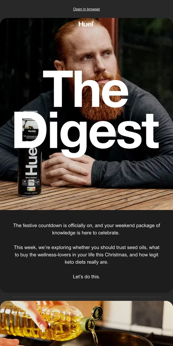 Email from Huel. Seed oils debunked 🌱🧐