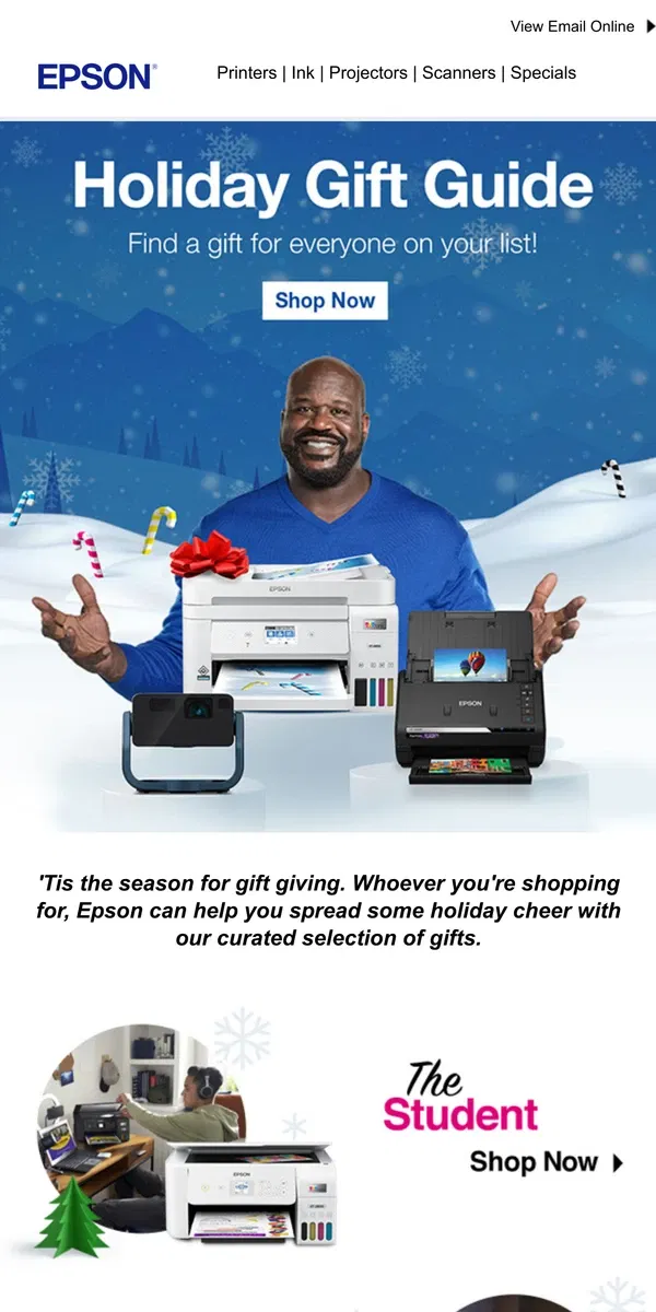 Email from Epson. There's still time to get the perfect gift!