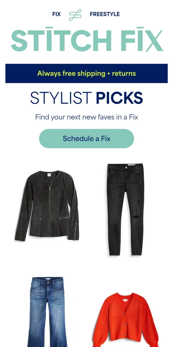 Email from Stitch Fix. Wardrobe dilemmas solved